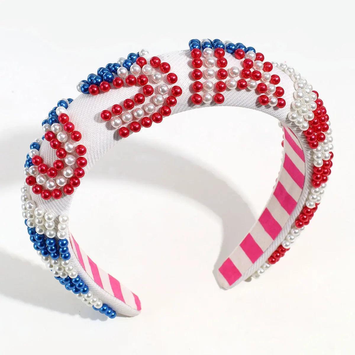 usa beaded headband - basil boutique