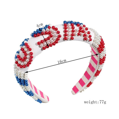 usa beaded headband - basil boutique