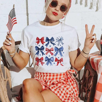 usa bows t-shirt - basil boutique