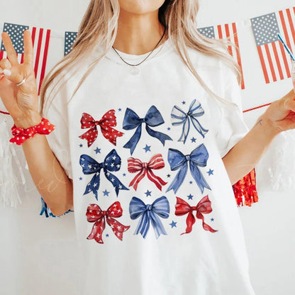 usa bows t-shirt - basil boutique