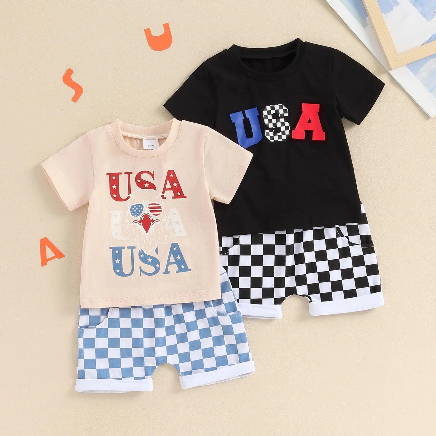 usa checkered outfits - basil boutique