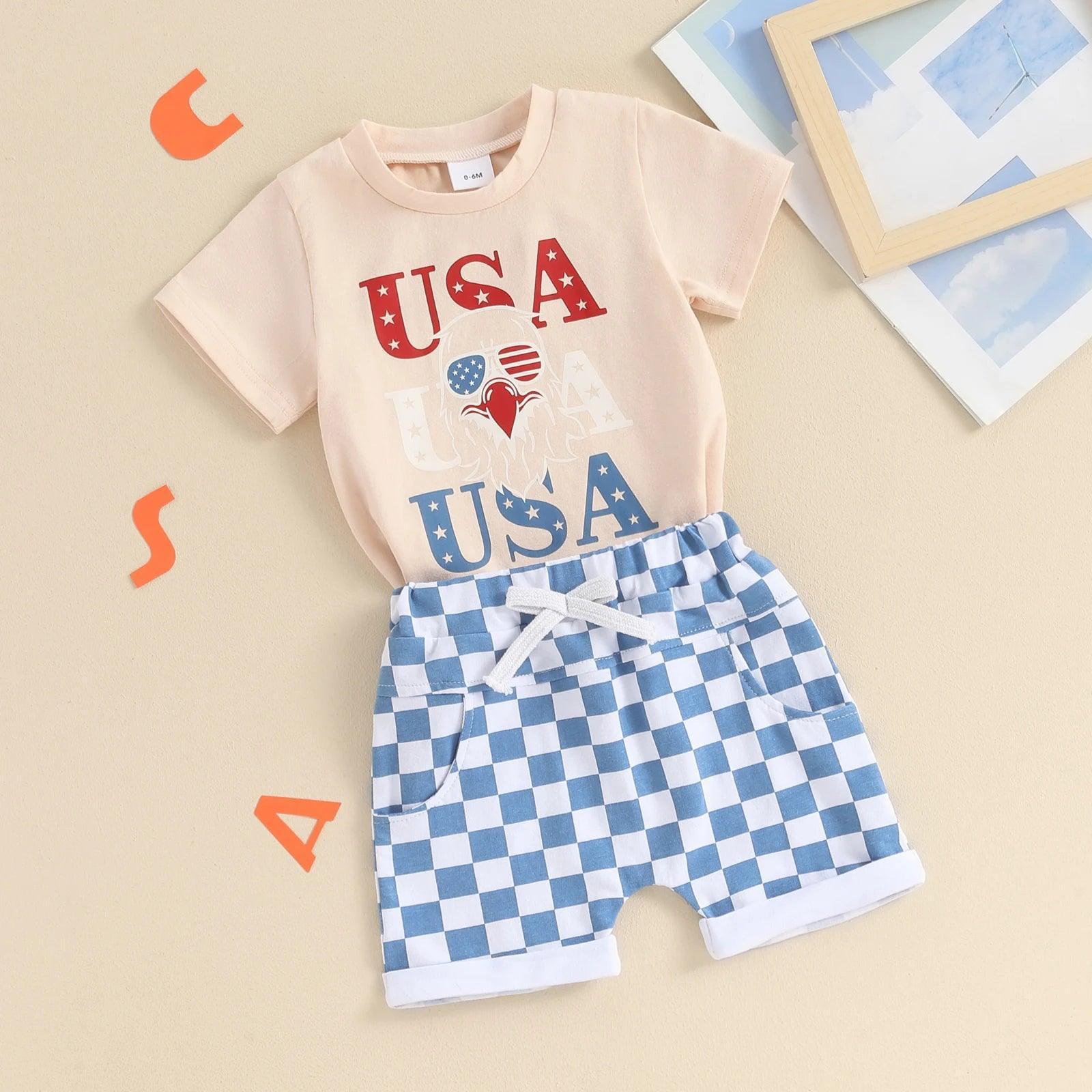 usa checkered outfits - basil boutique