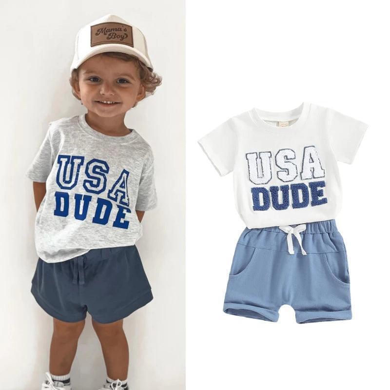 usa dude little ones outfit - basil boutique