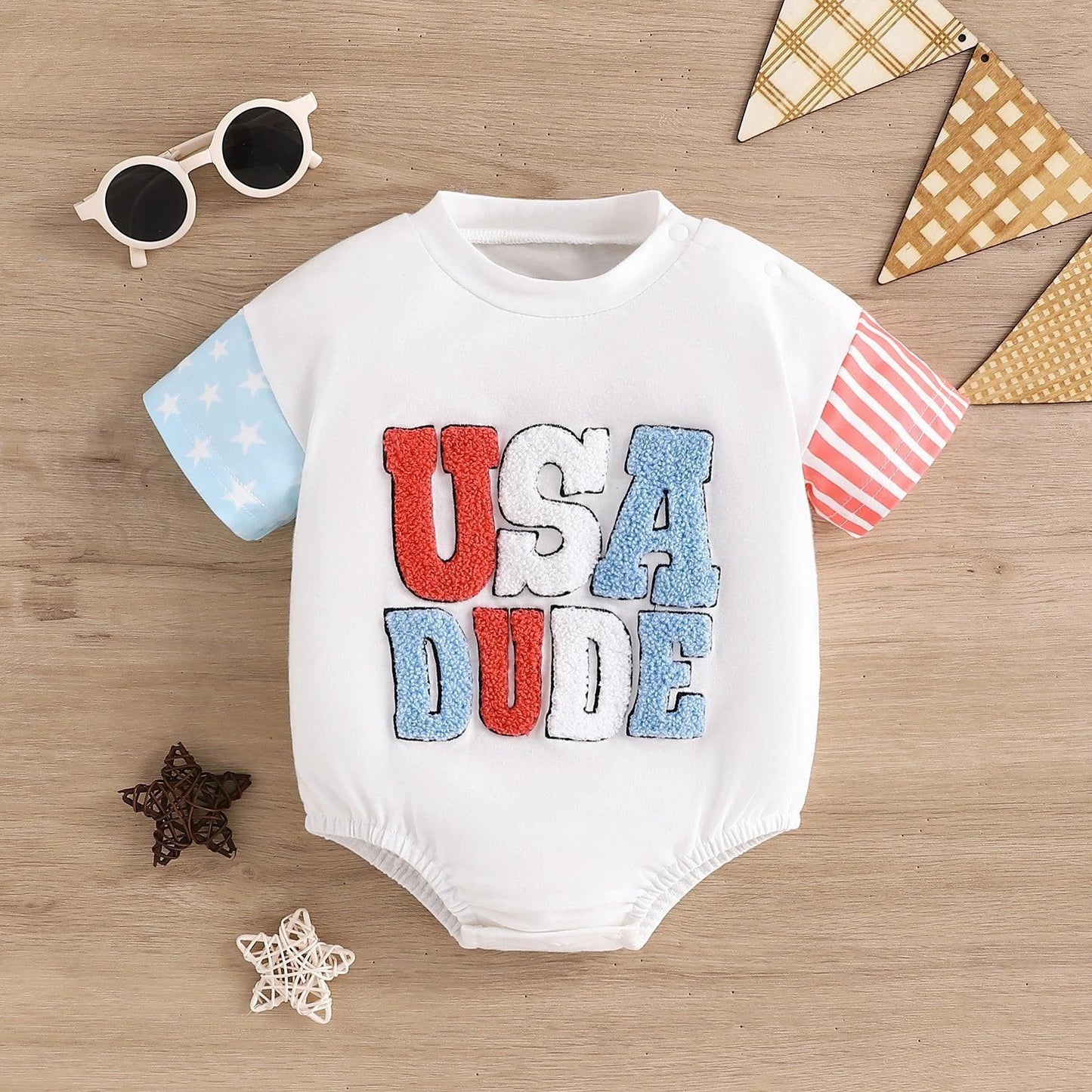 usa dude onesie - basil boutique