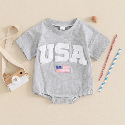 usa embroidered onesie - basil boutique