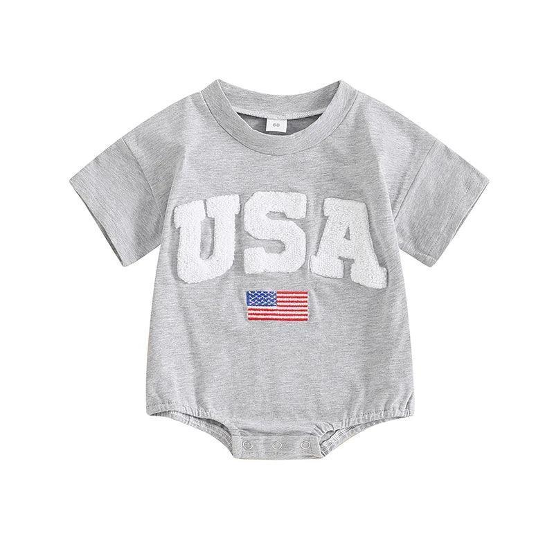 usa embroidered onesie - basil boutique