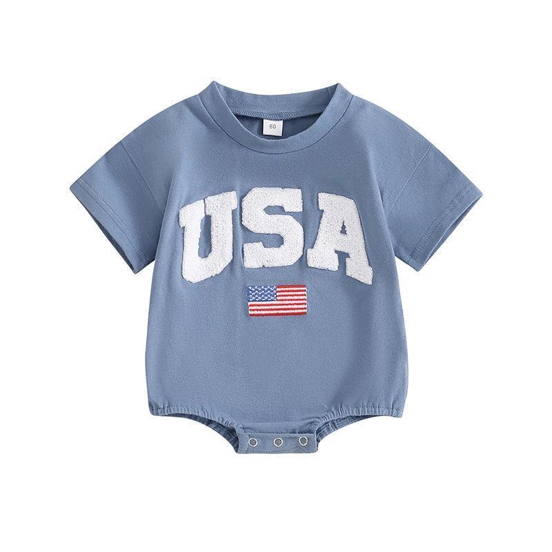 usa embroidered onesie - basil boutique