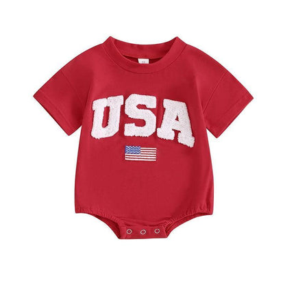 usa embroidered onesie - basil boutique