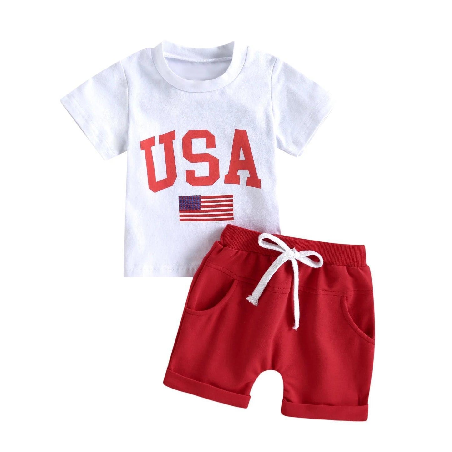 usa flag kids outfit - basil boutique