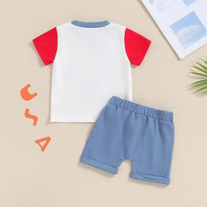 usa flag little ones outfit - basil boutique