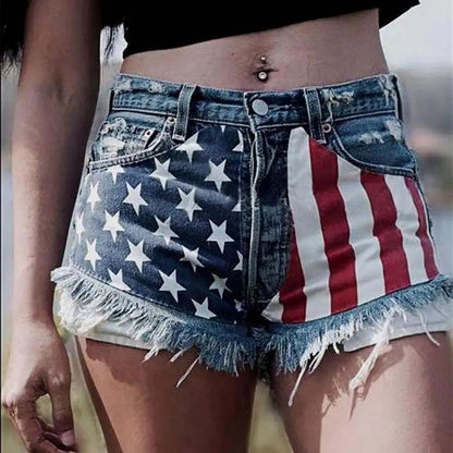 usa high waisted denim shorts - basil boutique