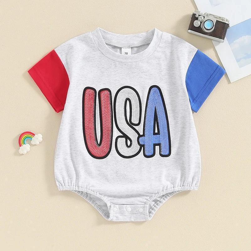 usa sequin onesie - basil boutique