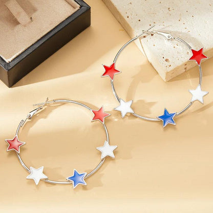 usa star hoop earrings - basil boutique