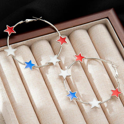 usa star hoop earrings - basil boutique