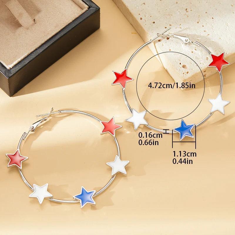 usa star hoop earrings - basil boutique