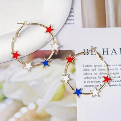 usa star hoop earrings - basil boutique