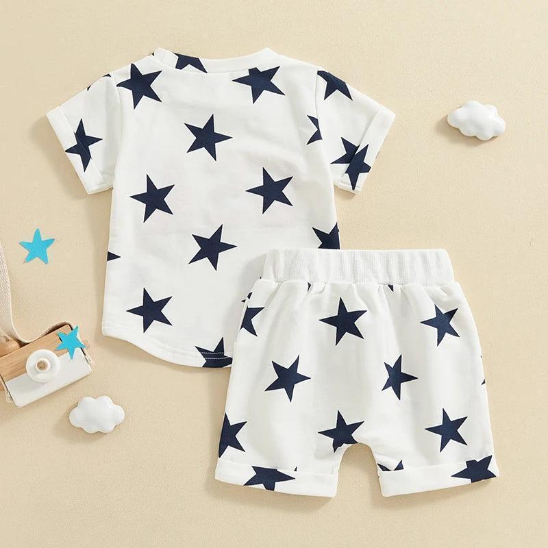 usa stars kids outfit - basil boutique