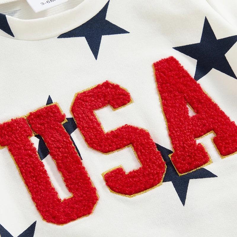 usa stars kids outfit - basil boutique