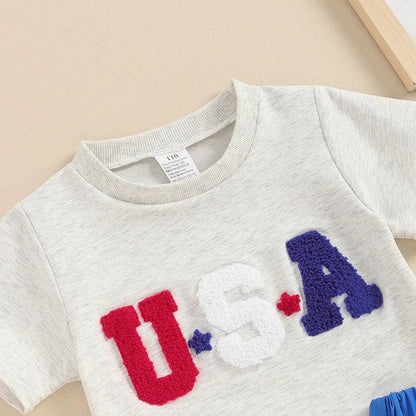 usa tulle kids outfit - basil boutique