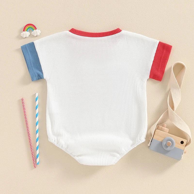 usa waffle onesie - basil boutique