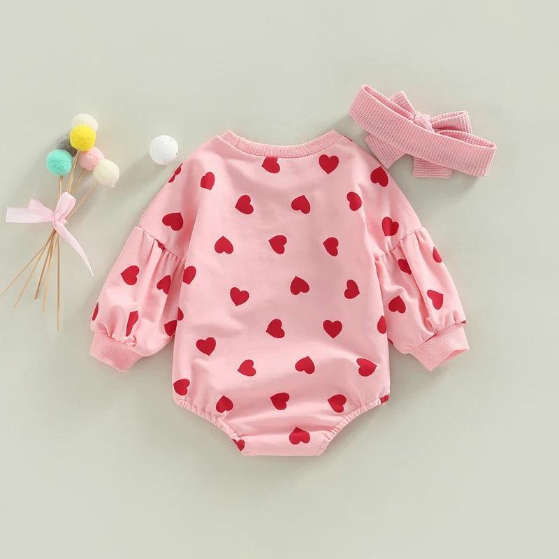 valentine's day bell sleeve onesies - basil boutique