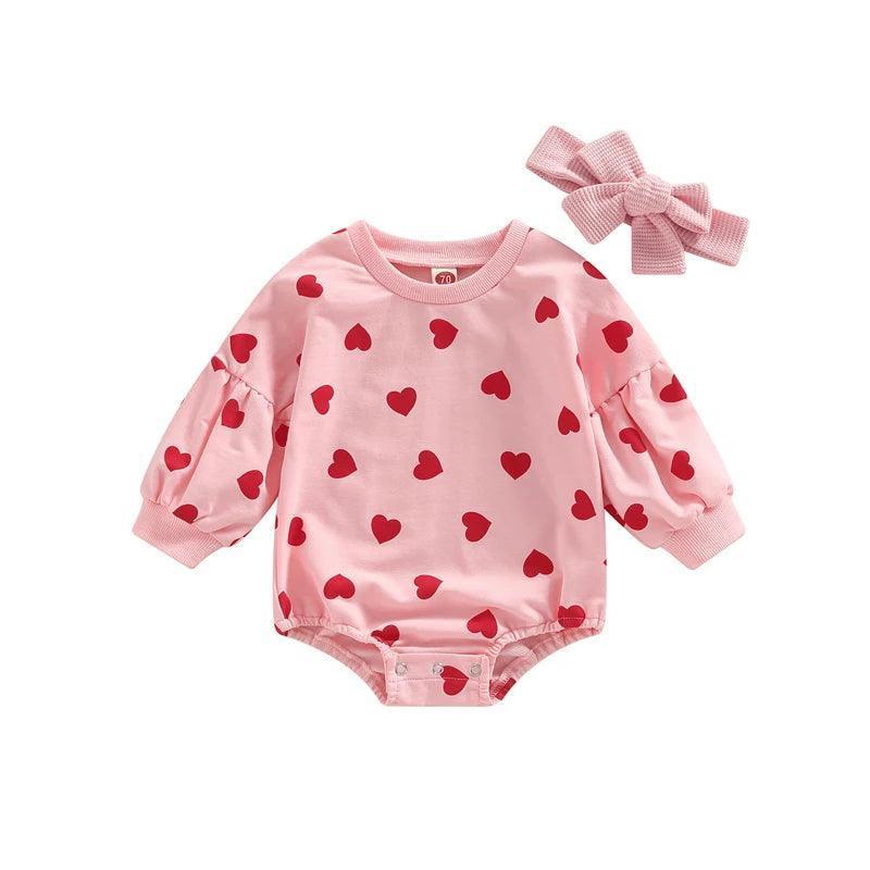 valentine's day bell sleeve onesies - basil boutique