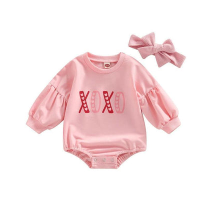 valentine's day bell sleeve onesies - basil boutique