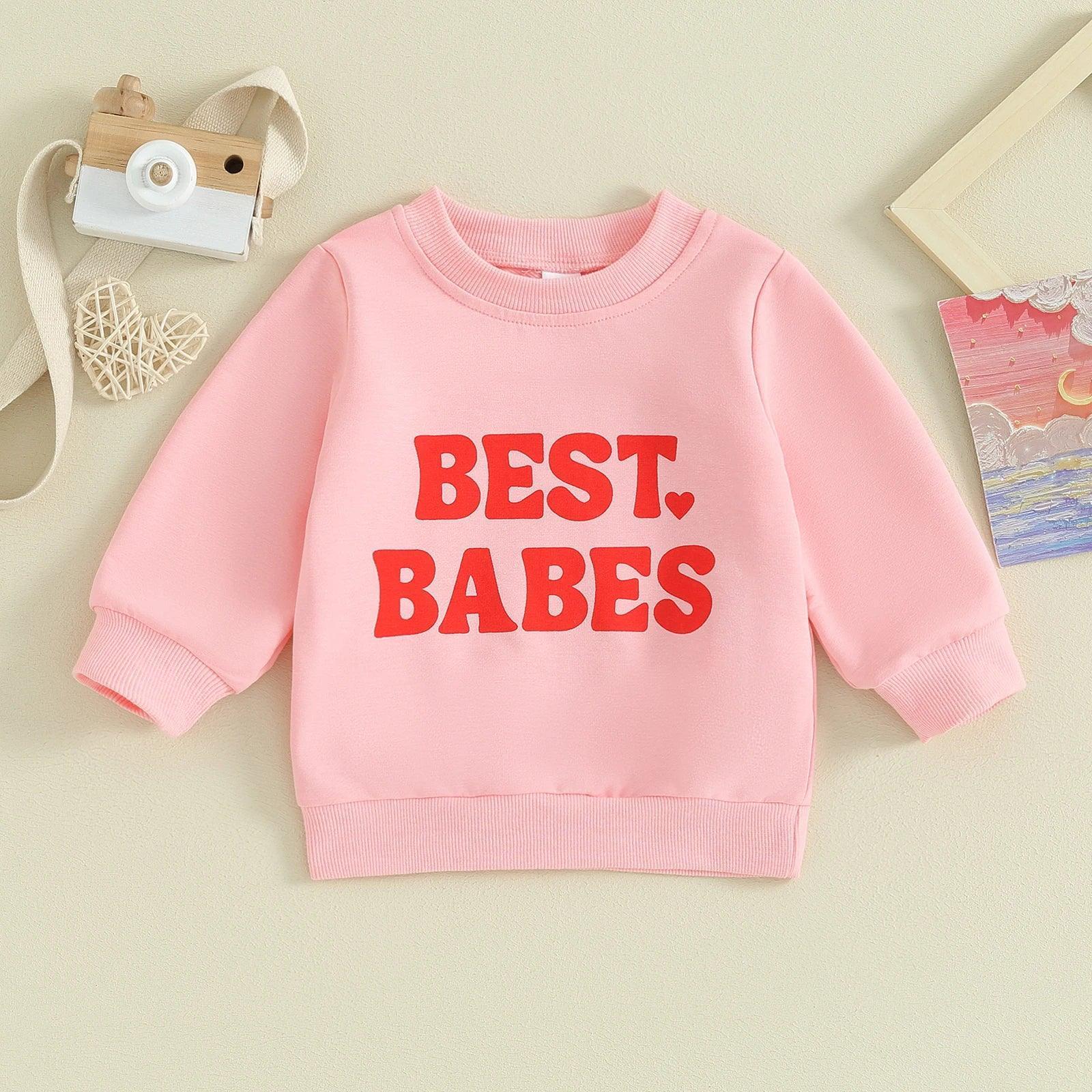 valentine's day matching kids crew sweatshirts - basil boutique