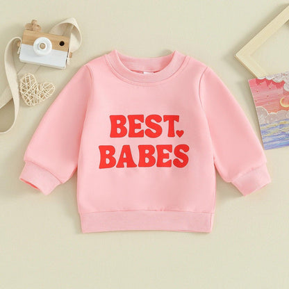 valentine's day matching kids crew sweatshirts - basil boutique