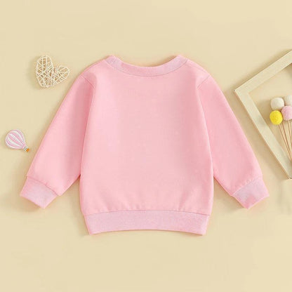 valentine's day patch kids crew sweatshirts - basil boutique