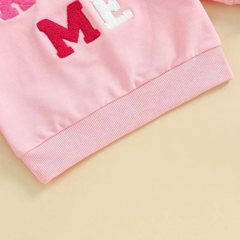 valentine's day patch kids crew sweatshirts - basil boutique