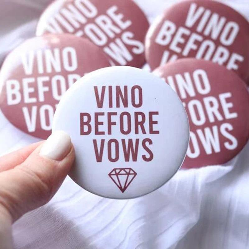 vino before vows buttons - basil boutique