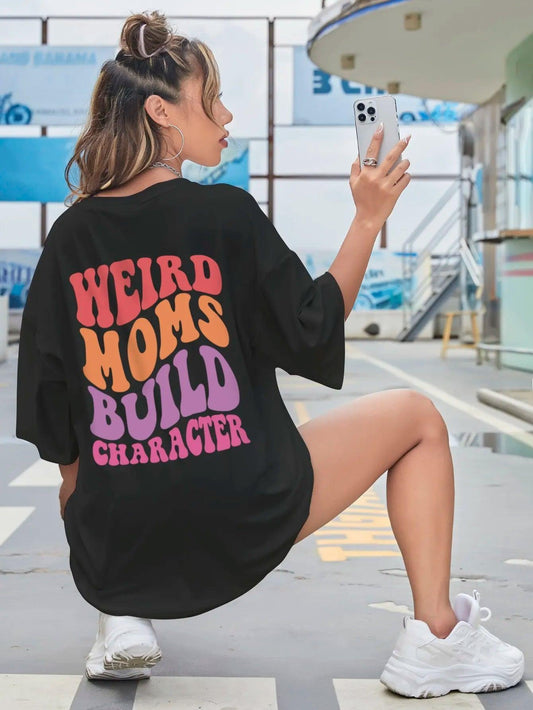 weird moms build character oversized t-shirt - basil boutique