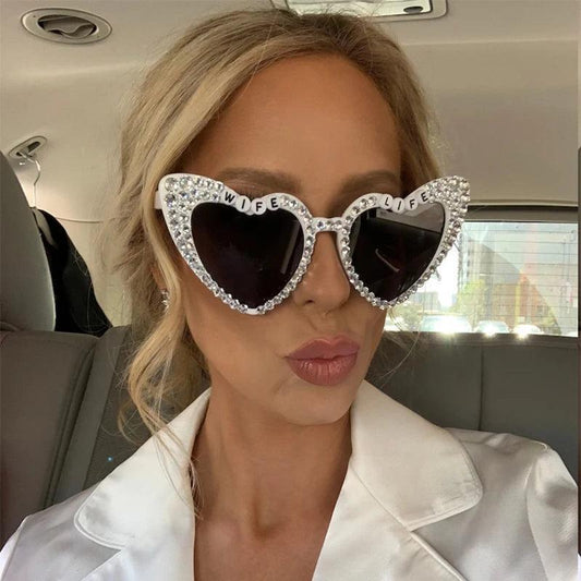 wife life rhinestone sunglasses - basil boutique