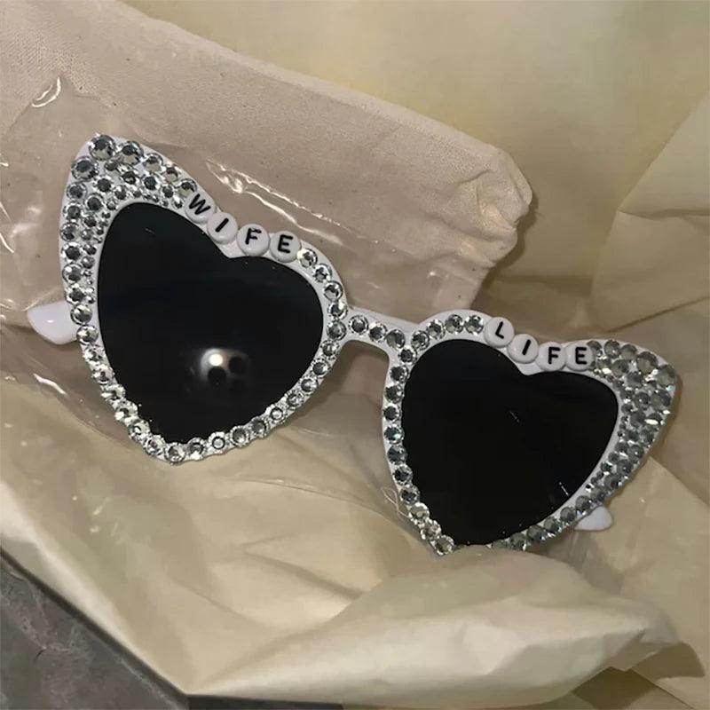 wife life rhinestone sunglasses - basil boutique