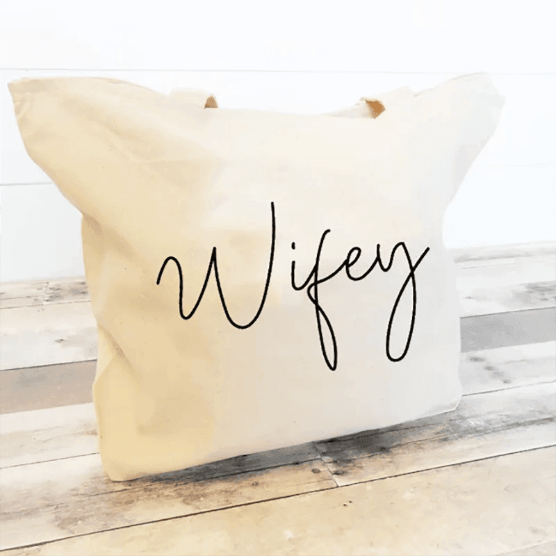 wifey canvas tote bag - basil boutique