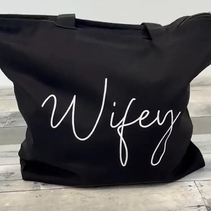 wifey canvas tote bag - basil boutique