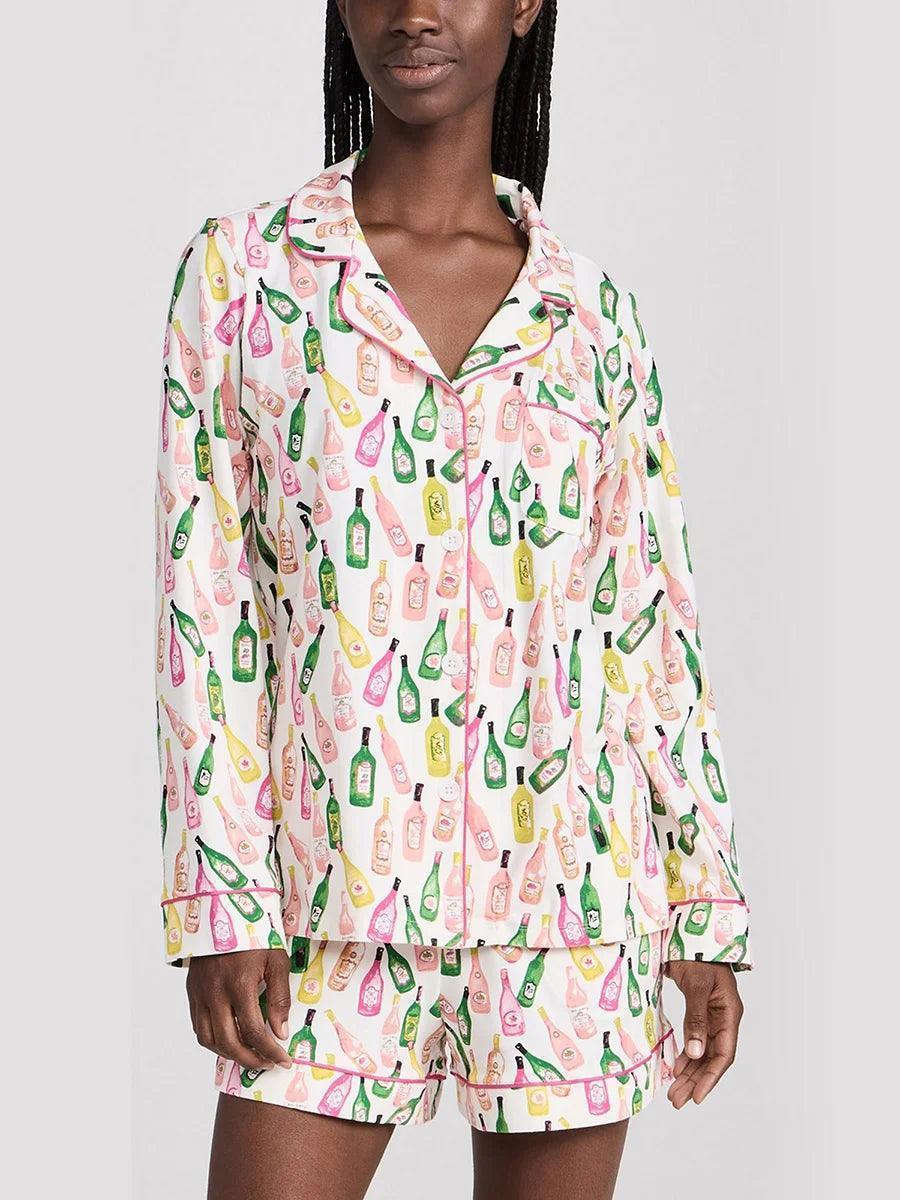 wine bottle pajamas - basil boutique