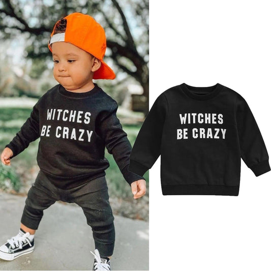 witches be crazy kids crew sweatshirt - basil boutique