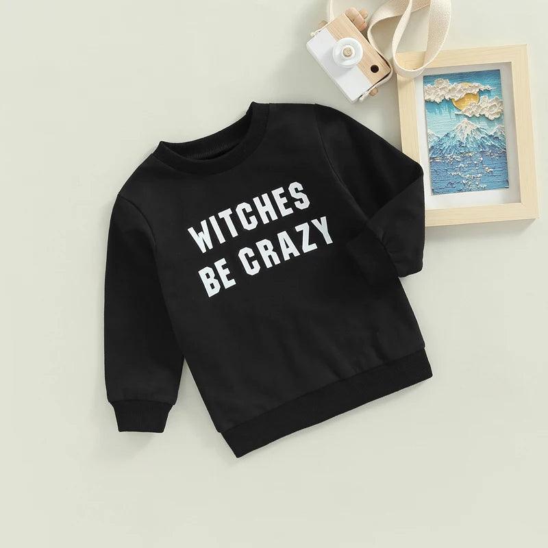 witches be crazy kids crew sweatshirt - basil boutique