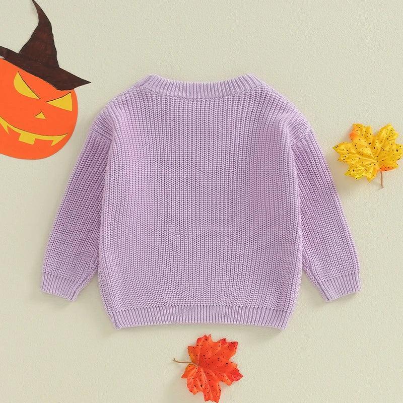 you go ghoul knit kids crew sweater - basil boutique