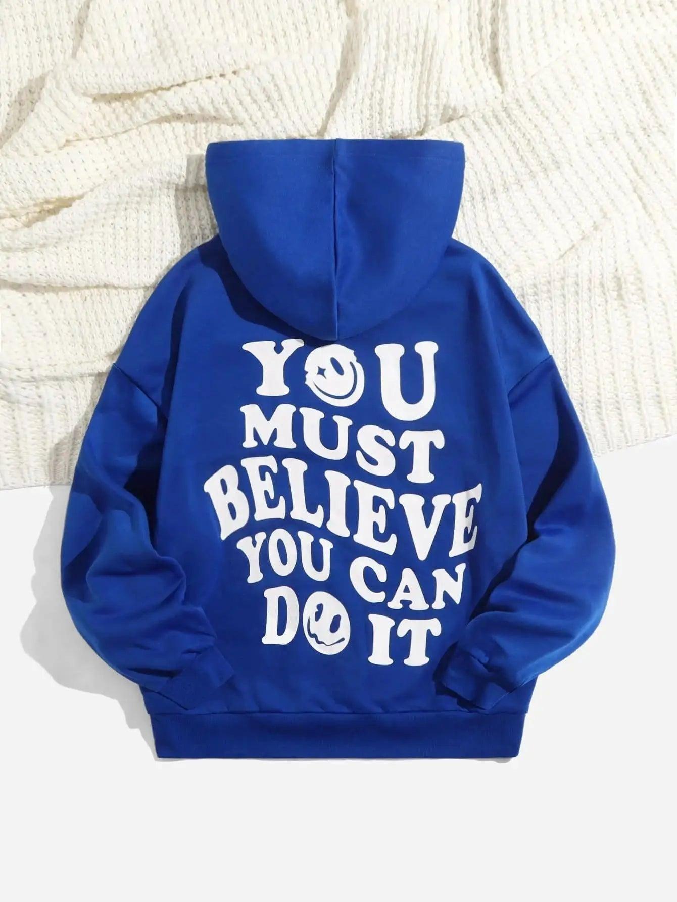 you must believe you can do it hoodie - basil boutique