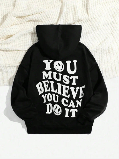 you must believe you can do it hoodie - basil boutique