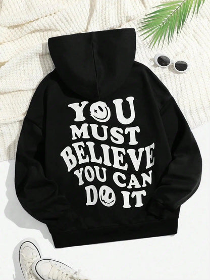 you must believe you can do it hoodie - basil boutique